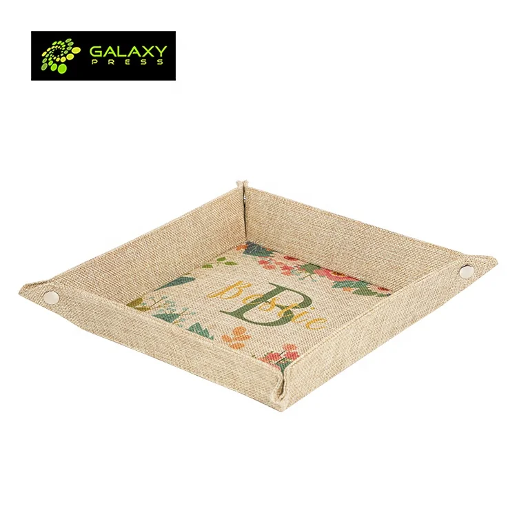 

New Vintage Style Sublimation Burlap Snap Up Tray