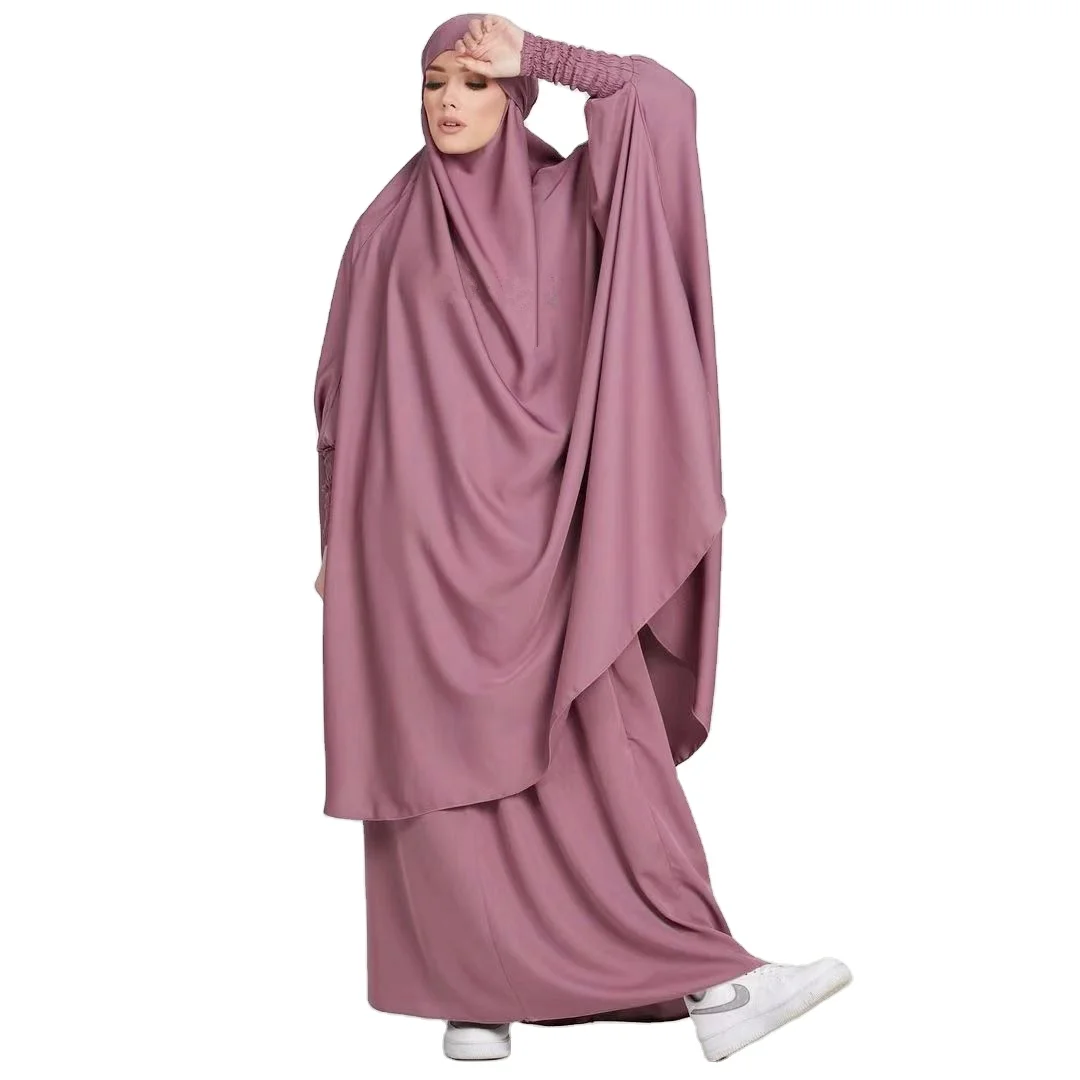 

3003 kuwii High-quality hot-selling prayer dress Nida solid color french jilbab abaya muslim dress jilbab, 8 colors