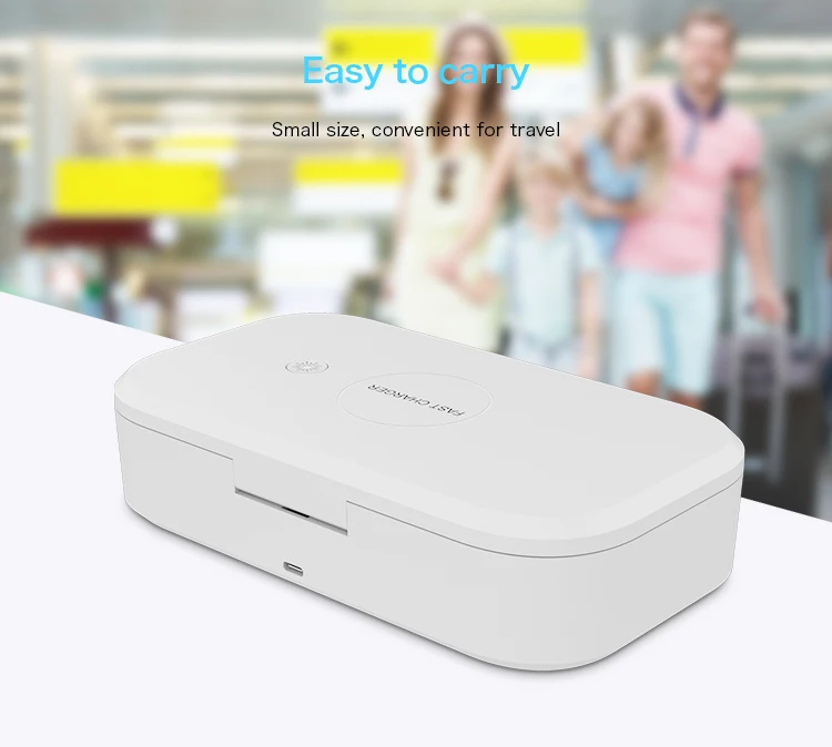 Multi-function UV sterilizer box mobile phone sanitizer with wirelesscharging uvc led sterilizer