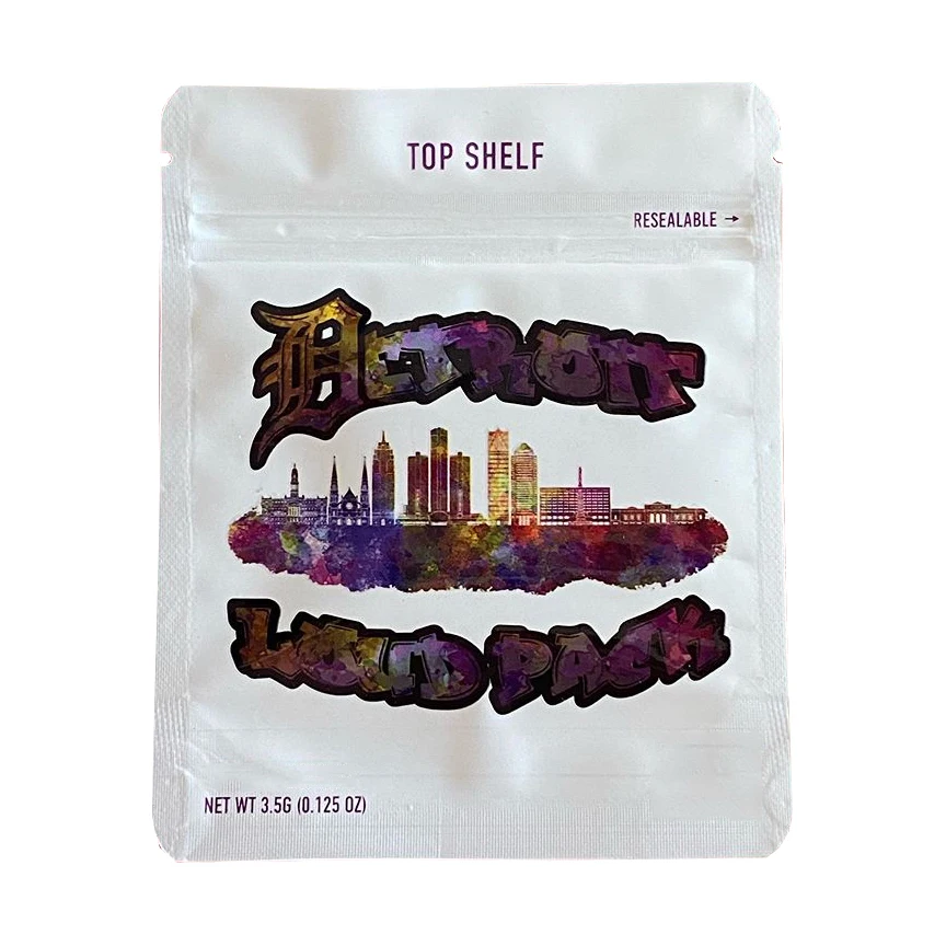Custom Size 3.5 Food Grade Mylar Resealable Flowers Leaves Plastic Aluminium Ziplock Packets Pouch Bag For Weed Seed 1/4oz 1/8oz
