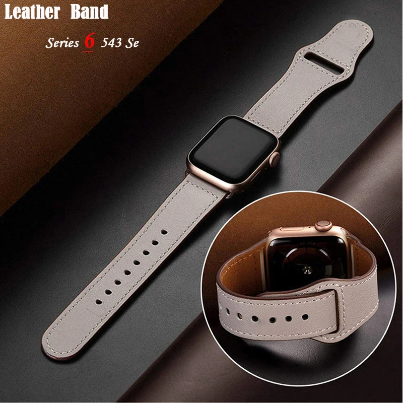 

Genuine Leather Loop 38mm 44mm Apple Watch Band Leather for Men Apple Watch Series 6 Se All, Multi color