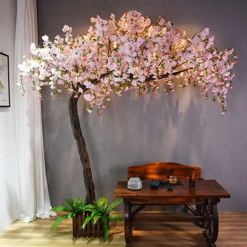 

Customize artificial fiberglass indoor cherry blossom trees arch decorated tree for shop decoration