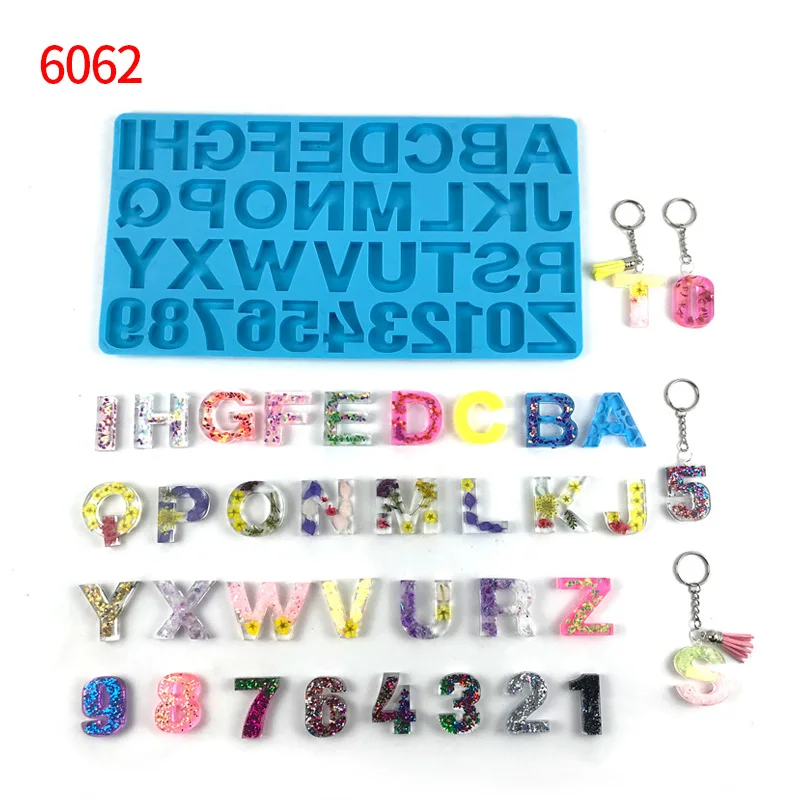 

6062 Reverse Letter Mold silicone backwards Alphabet mold for Personalized Keychain Jewelry Pendant