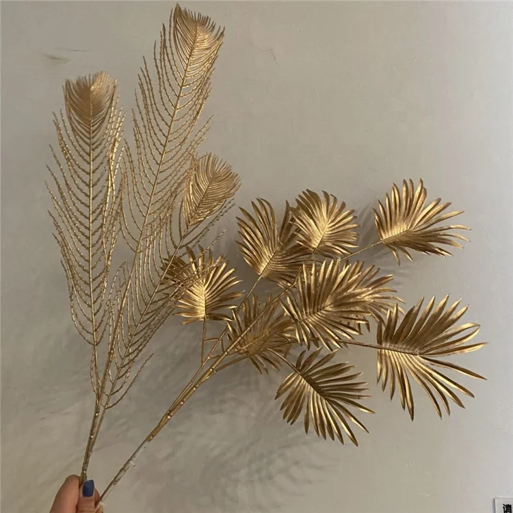 

X3097 Popular Trending New Yew Wedding Decor Leaf Artificial Gold Leaves