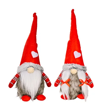 

Free shipping New Christmas Decoration Heart Tip Hat Rudolph dolls Creative Dwarf Faceless Doll Decoration, Customized color