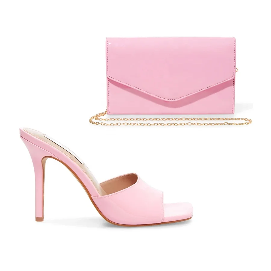 

High quality PU upper cheap price fashion new mules slipper summer shoes casual matching women bags