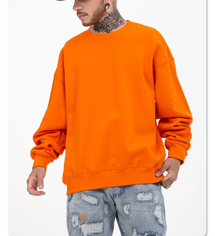 

2021 drop shipping polyester and cotton sweatshirt oversized mens pullover hooded o neck sweatshirt for men 100 cotton