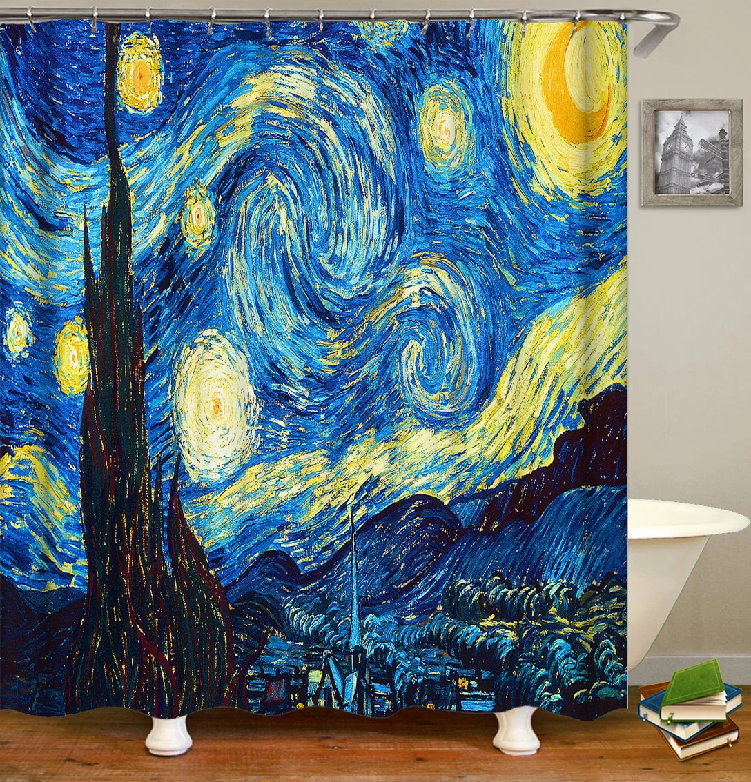 

Hot Sale High Grade Polyester Waterproof Shower Curtain Bathroom, 3D Print Fabric Shower Curtain/
