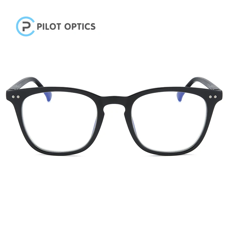 

Pilot optics 2022 hight quality oversized square fashion plastic computer lens anti filter river blue light blocking glasses