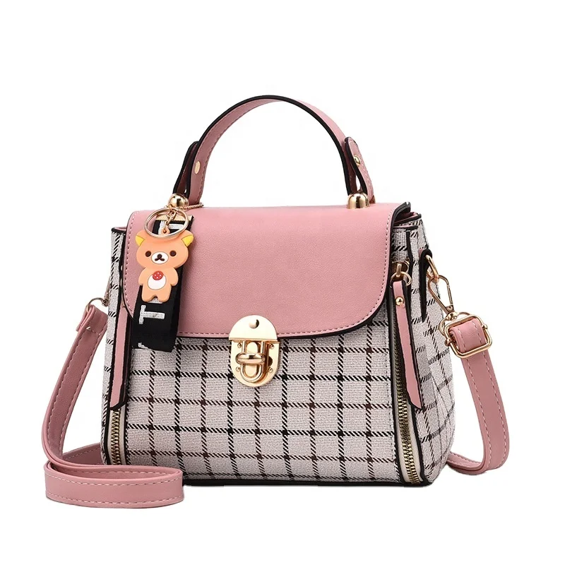 

2020 Korean New Fashion Trend Women's Bag Simple Plaid Handbag Shoulder Bag Diagonal Crossbody Bags