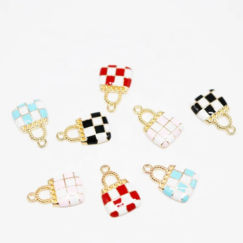 

Cute Alloy jewelry Delicate Diy Zinc Alloy Mix Color Enamel lady handbag purse charms alloy pendant pendant decoration, Picture