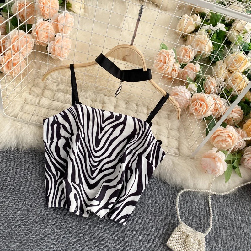 

B15113A new fashion lady zebra velvet crop tops sexy lady tank top
