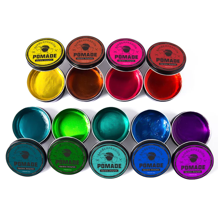 

Leaving No Ugly Residue Alcohol Free Pomade With Fruit Smell Private Label, 10 kinds colors for clients choose