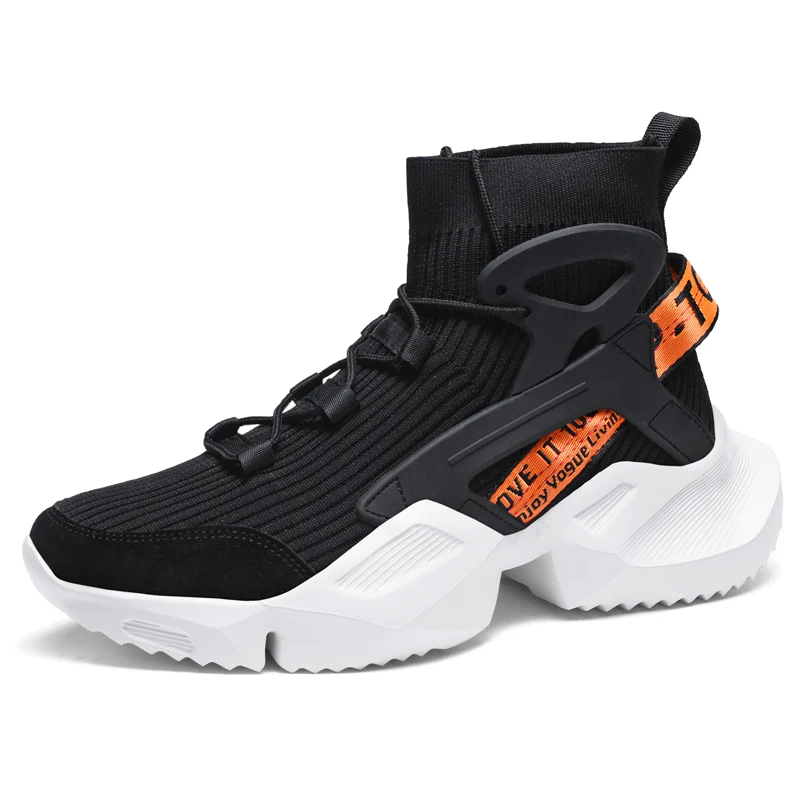 

new fashion trend comfortable slip on shoes mesh upper running sports casual shoes for men black white color, Oem color