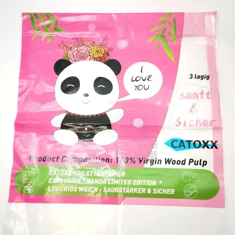 Low Price Custom Size Plastic Material Tissue Plastic Packaging Bag With Handle