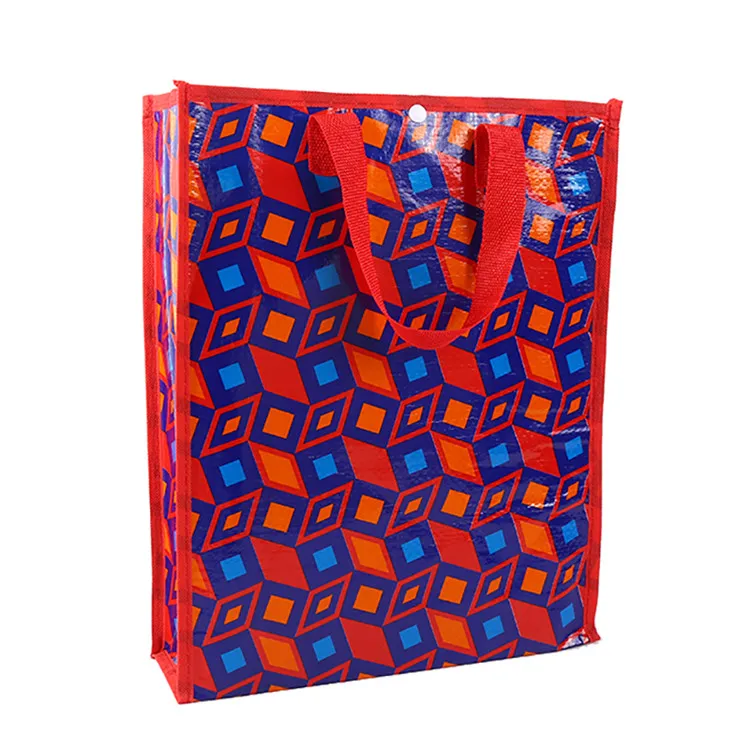 

Wholesale Fashion Trending PP Woven Zipper Treat Bag Bottom Handles Tote Gift Shopping Bag, Color mix