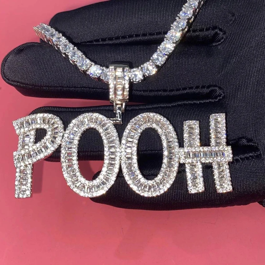 

diamond tennis chain bling custom nameplate necklace