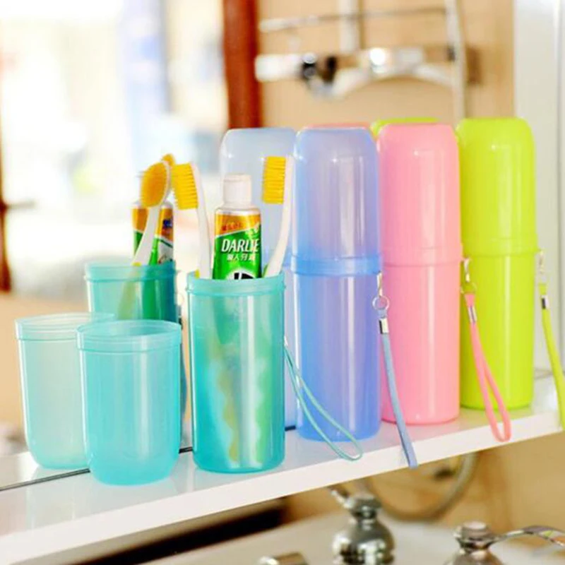 

Portable Toothpaste Toothbrush Box Fashion Travel Set Bathroom Brush Tooth Wash Cup Towel Dust Storage Boxes