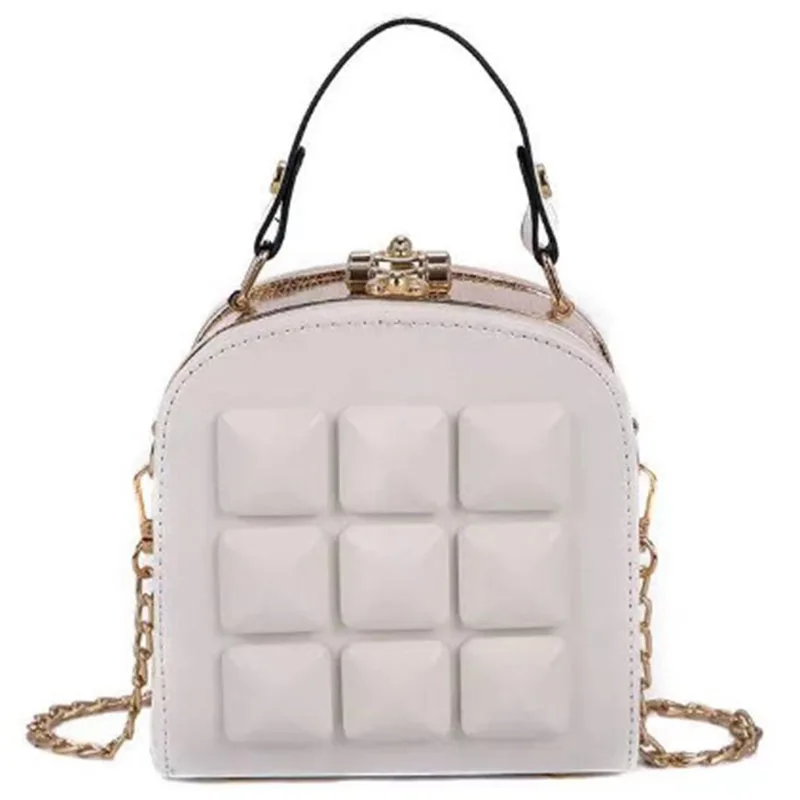 

Cross-border Ladies Diagonal Chain Bag New Retro Nine-square Grid Box Handbag Personality Fashion Western-style Shoulder Bag 197