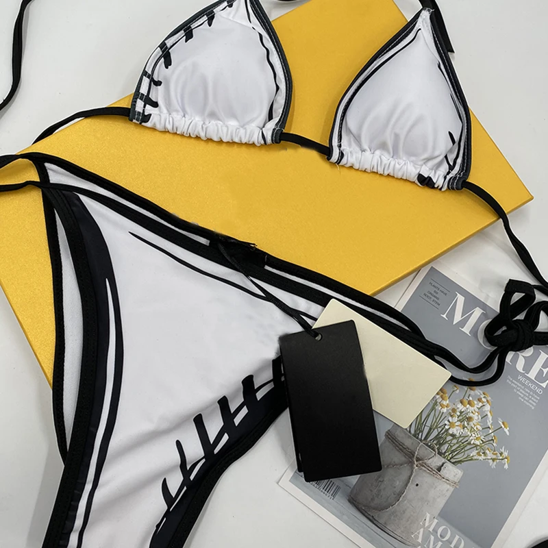 

Summer INS Two Piece Sexy Push Up Printed Backless Bandage Beach Women Swimwear