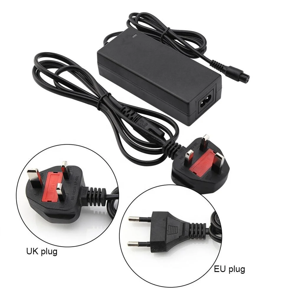 

E-skateboard Black Fuse UK / EU Charger 42V 2A Adapter For All Electric Self Balancing Scooter| Hoverboard, Black/blue