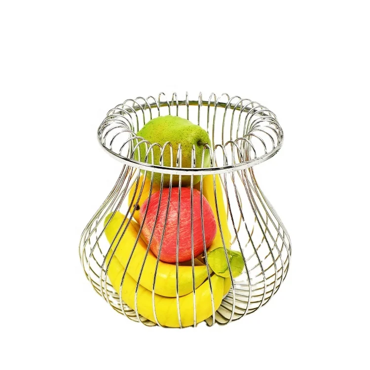 

Fruit Basket Creative Countertop Iron Plated Vegetable Mesh Metal Bowl Kitchen Storage Wire Fruit Basket