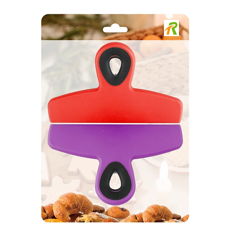 

5 Inch Width 2 pcs Durable magnet Plasticas Kitchen Food Clip, Red, purple