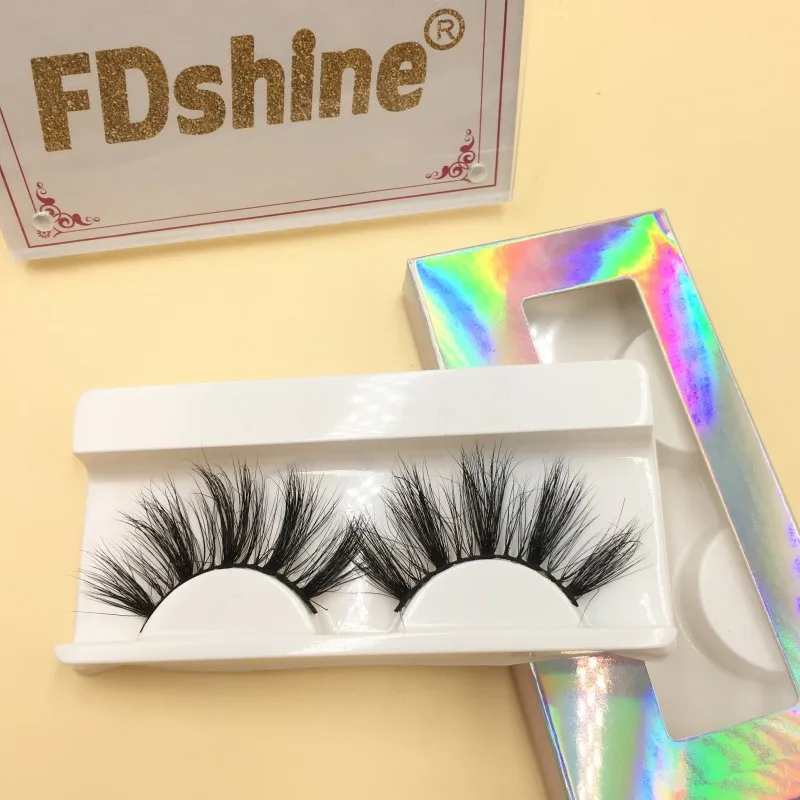 

Ready To Ship Holographic Lash Box with Handmade Lashes 5D 27mm Mink Eyelash, Black, other colors are accepted