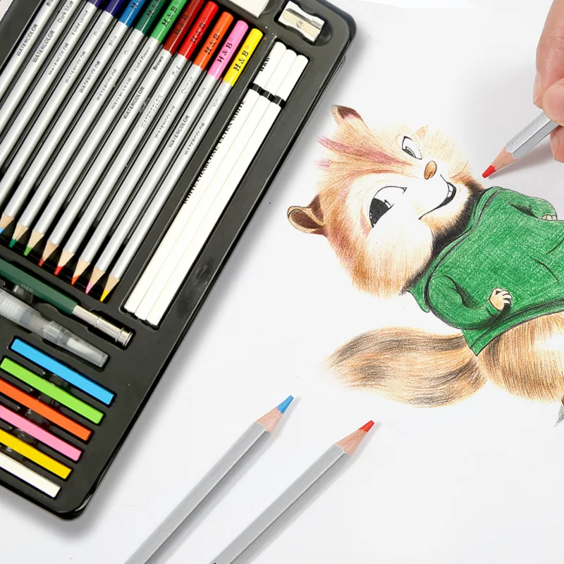
artist drawing water soluble watercolor pastel pencil set 
