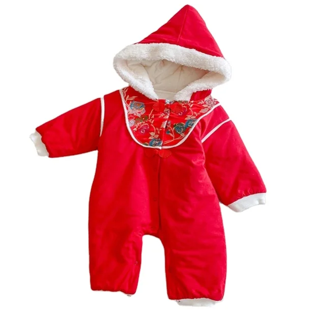 

Europe Style Casual Lovely Full Sleeve Floral Rompers Toddler Girl Boys Layette Baby Winter Clothes With Hat