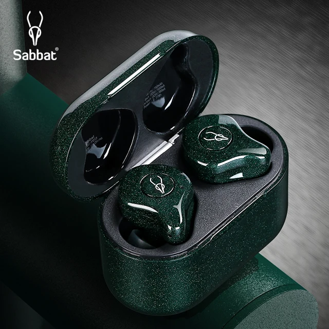 

2021 New Aurora Green SABBAT E12Ultra Glitter Wireless Earbuds Case aptX ACC Bluetooth Headphones