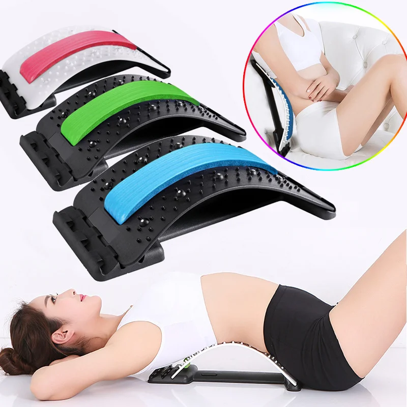 

Back Stretcher Lower Back Pain Relief Device 3 Level Lumbar Support Stretcher Chiropractic Massager