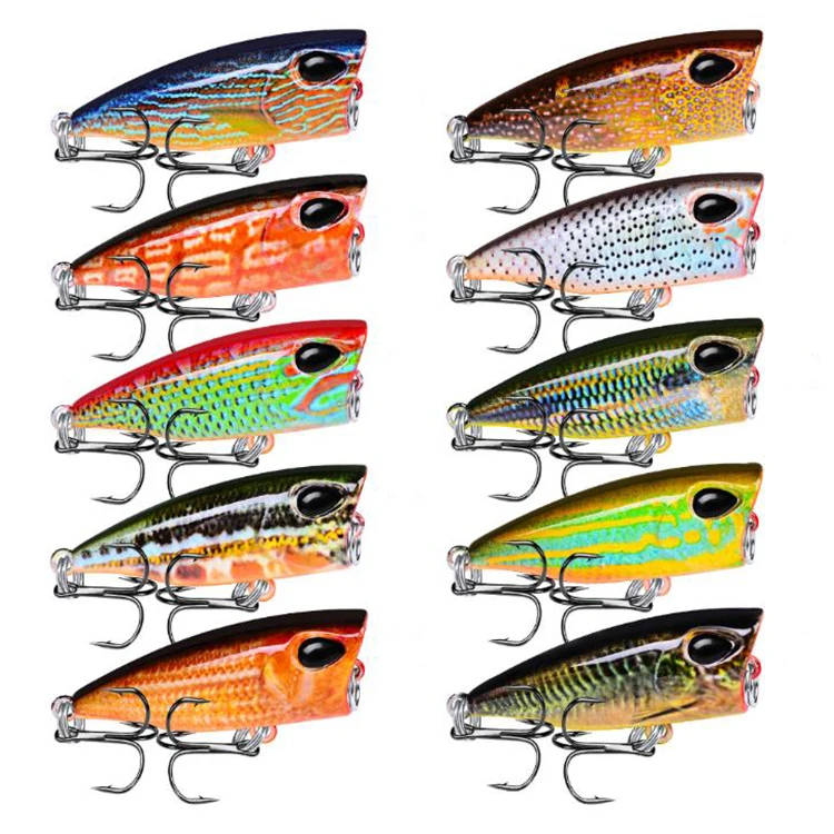 

Hot sale 4.2cm/3.5g simulated plastic bait fishing hard popper lure, 10 colors