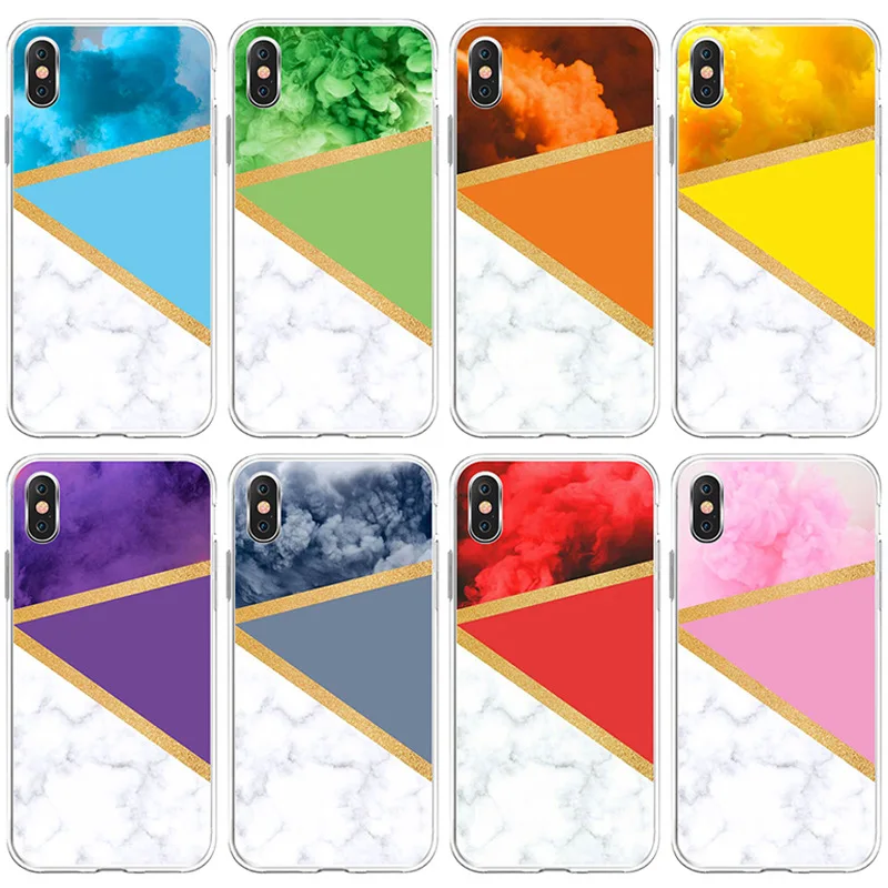 

INS Colorful Marble Painted Mobile Phone Case Customization Protective TPU Cover for iPhone12, Customised