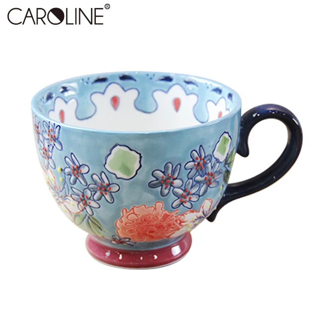 

New Turkish style Stoneware Hand-painted Coffee Cups Tea Mug with Handle