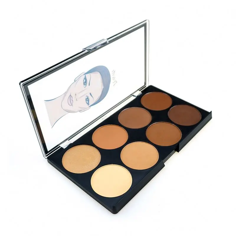 

Shimmer Highlighter Compact Face Makeup Foundation Contour Powder Palette