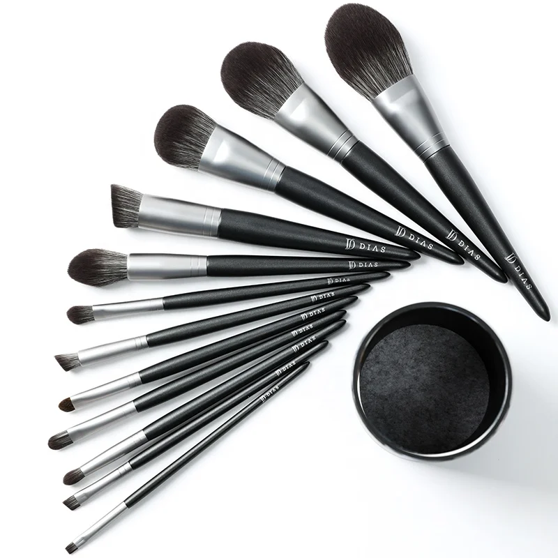 

ZH 2021 new arrivals soft make up brush personalised makeup brush set in box, Silver or black