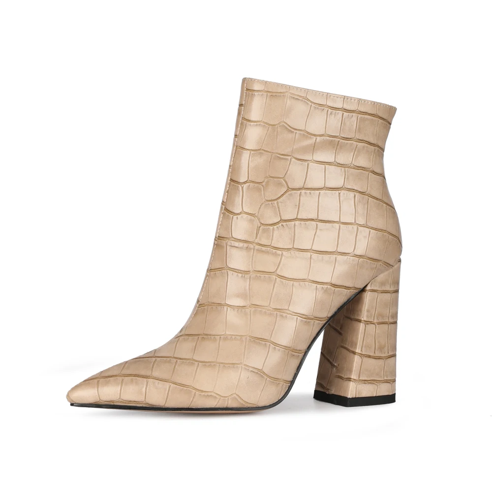 

Women Winter Shoe Fashion Cone Heels Ankle Boots Western Block Heels Cowgirl Boots