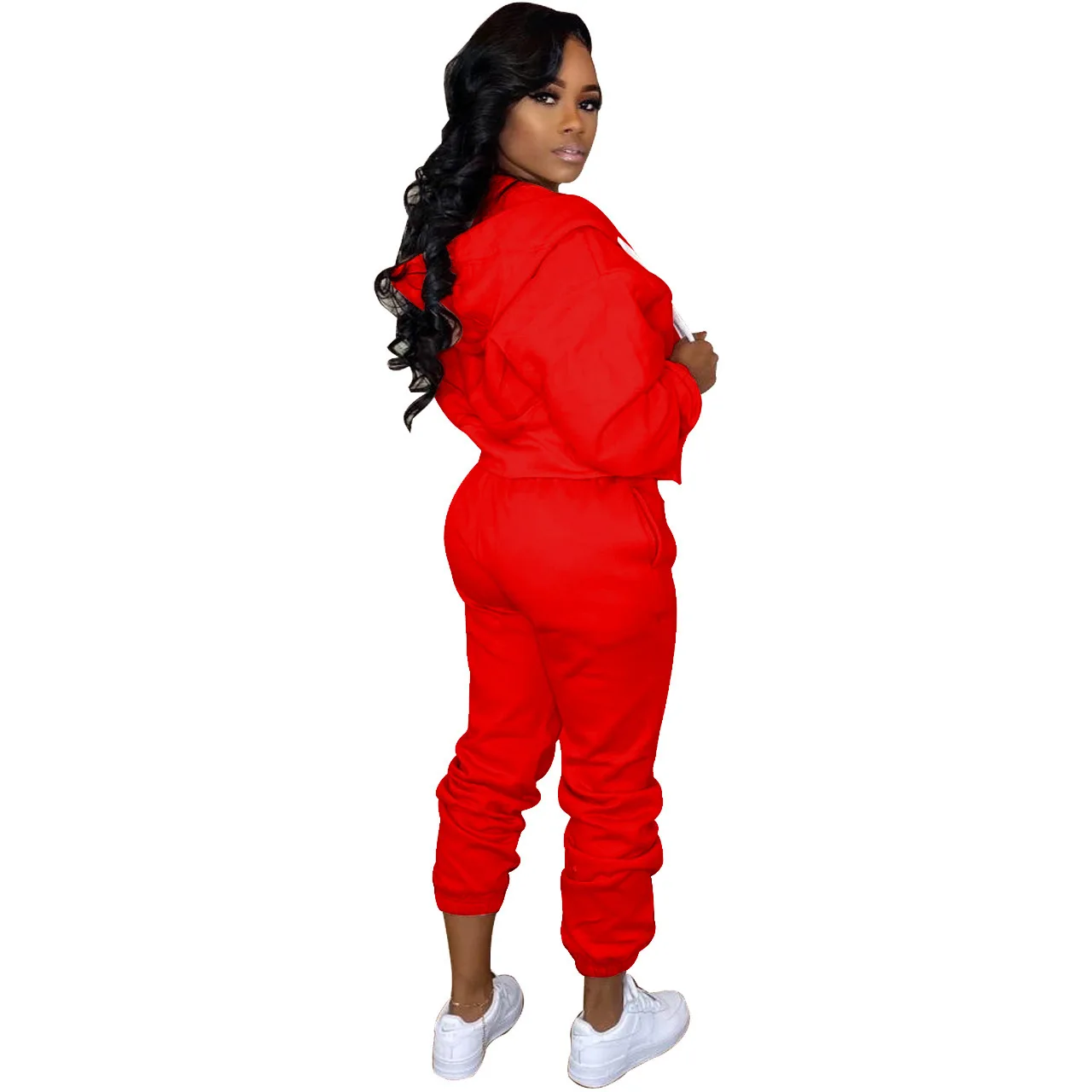 

2021 women clothing Two Piece Set Women Tracksuit Festival Clothing Sweat Suit 2 Pieces Outfits Hoodies Sweatshirt, Picture shows