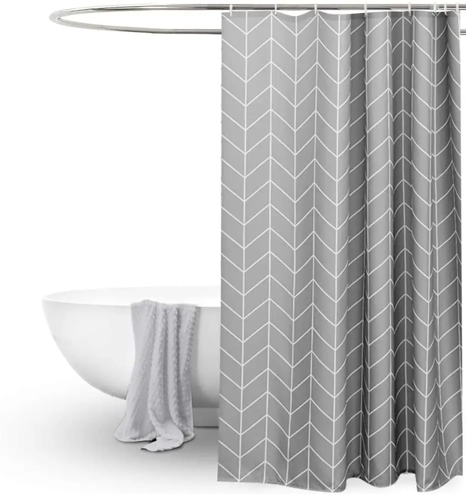 

luxury custom polyester geometric printed waterproof bathroom shower curtains, Customized printing