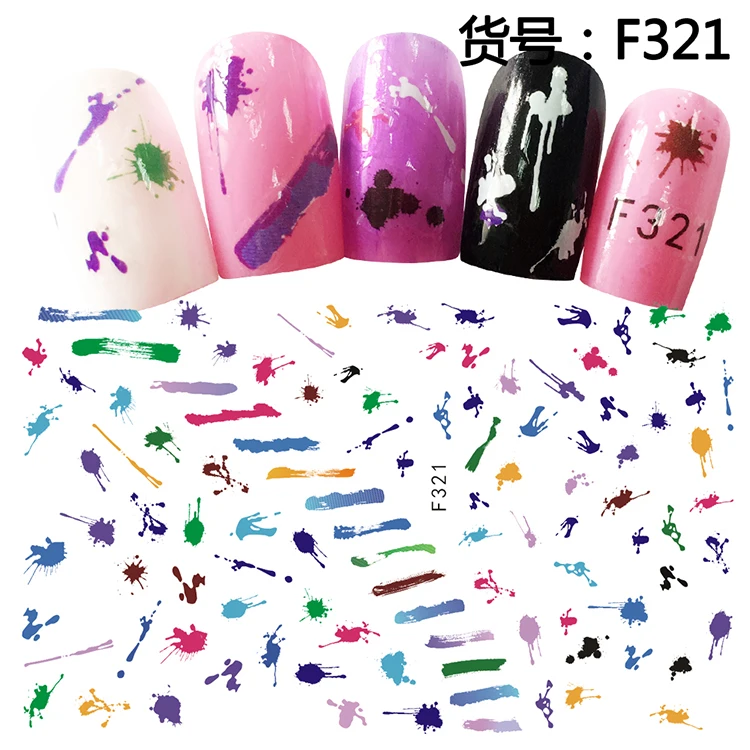 

Colorful Stripe Design Nail Stickers Geometry Arrangement Spot Abstract Patterns Ornaments Nail Art Decals Manicure Accessories, 44 colors