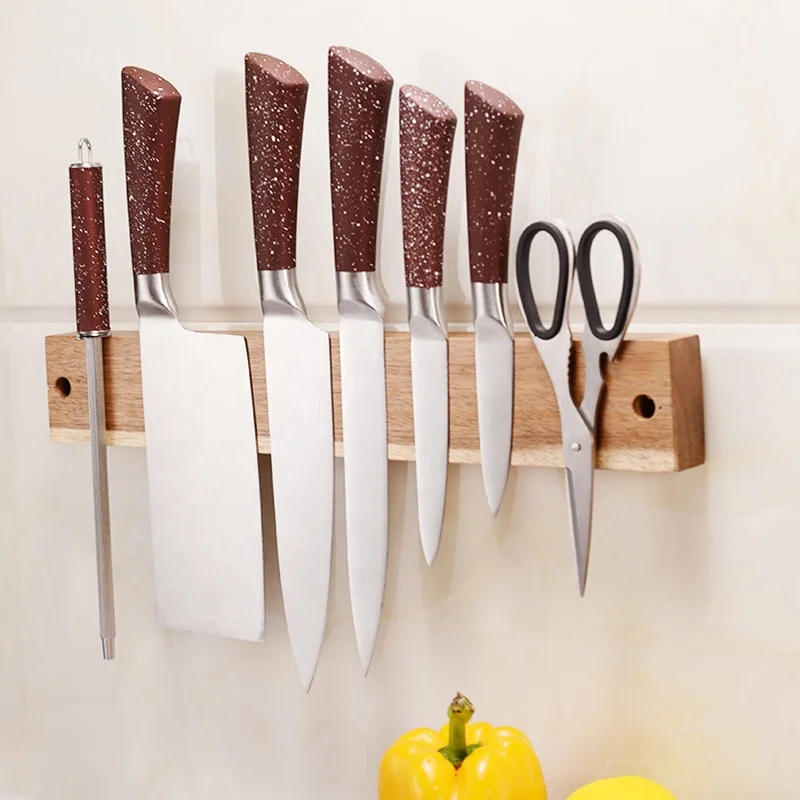 

16 Inch solid wood Functionality Magnet Organizer Holder block Magnetic Knife Strip