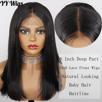 

Factory Wholesale 13x6 Short Black Bob Futura Fiber Synthetic Lace Front Wigs