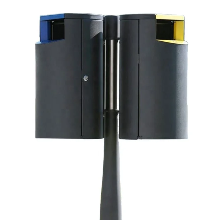 

Outdoor Street Modern Design Trash Can Stainless Steel Hanging Recycle bin Double Wall Mount Dustbin, Ral color available