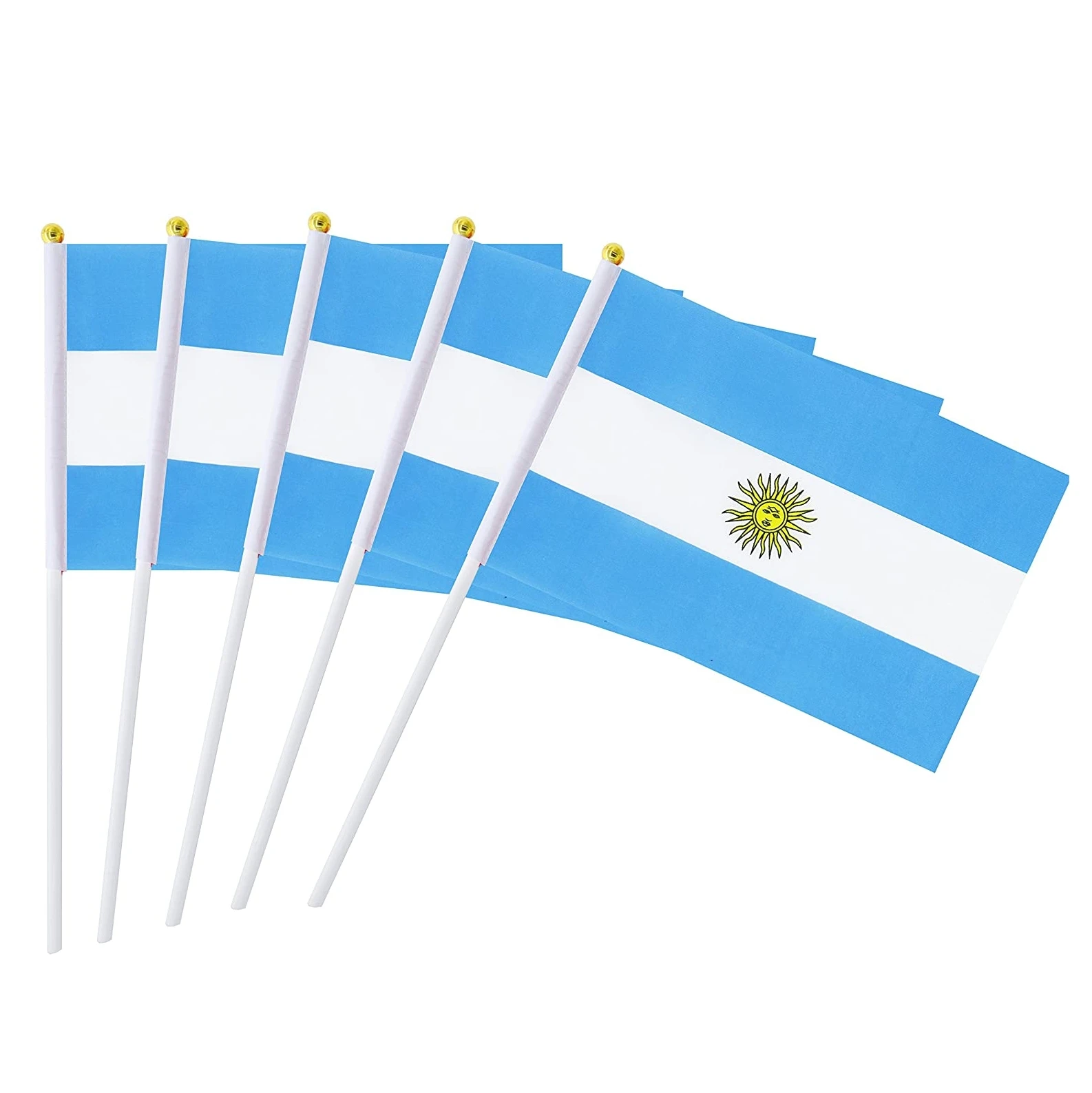 

Free Shipping Argentina Flag 14x21CM Polyester Table Flags with Pole Flying Country Hand Waving Stick Argentine Hand Flags