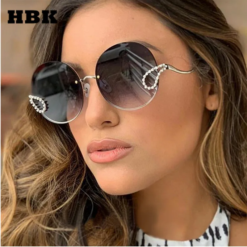 

2021 Round Rhinestone Sunglasses Women Vintage Diamond Luxury Brand Sun Glasses for Female TOP Quality Oculos UV400 Men Shades