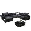 Chinese Factory Wholesale Modern Genuine Leather Living Room Sleeper Mechanism Furniture Sets