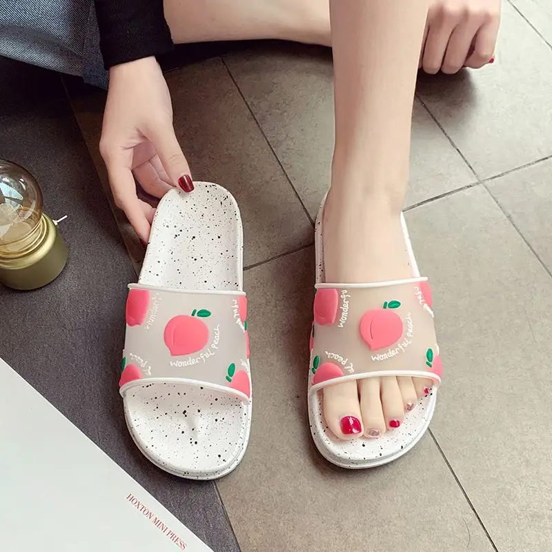 

Beach Slippers Lovely jelly women's Sandals Casual Flats Flip Flops Women Outside Summer Home Bath Indoor Shoes