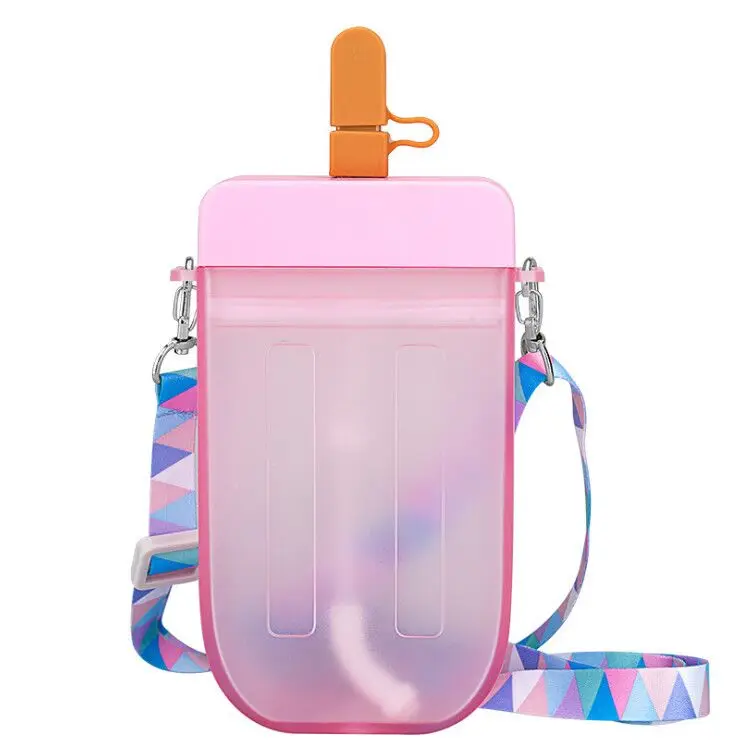 

Bpa Free Transparent Juice Drinking Cup Popsicle Shape Plastic Water Bottle For Adult Kids