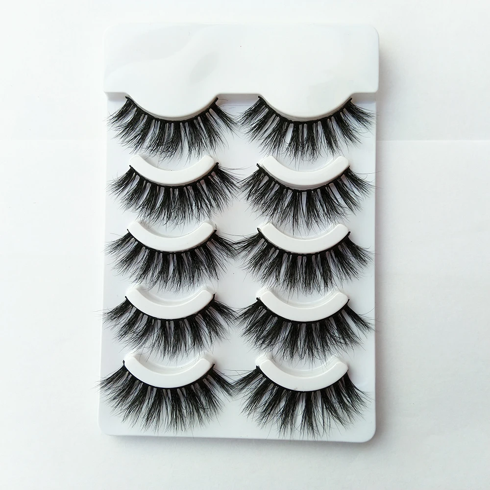 

5 pair Free samples custom private label human hair cheap sale colorful false eyelashes, Natural black